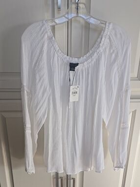 Sanctuary (NWT)  White Gauzy Peasant Blouse